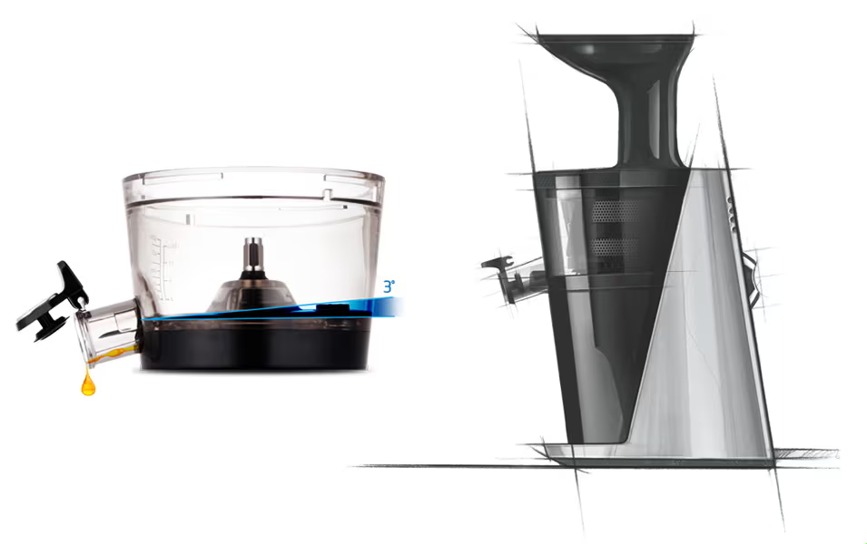 Tilt design with 3 degree tilting chamber
